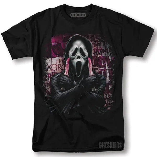 Scream Ghostface 90s Holloween Horror Movie Vintage Graphic Design T-Shirt